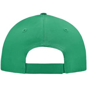 A green 5 panel cap featuring a rear adjuster and ventilation holes. It has a plain design without visible branding.