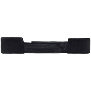 A black Sandwich Sunvisor featuring a simple rectangular design and a textured strap for secure attachment.
