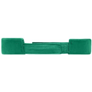 A green Sandwich Sunvisor with a flat, rectangular shape and velcro straps on both ends.