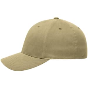 A khaki Original Flexfit® Cap with a curved brim and ventilation eyelets, featuring a logo.