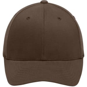 A brown Original Flexfit® Cap with a structured design and branding on the front.