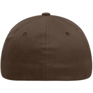 A brown Flexfit® cap featuring a rounded crown and no visible logos or branding.