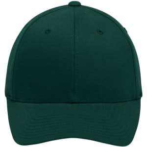 A dark green Original Flexfit® Cap with a curved brim and an adjustable fit, featuring a logo on the side.