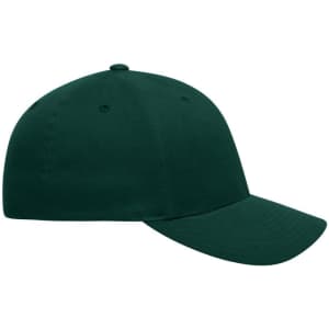 A dark green Original Flexfit® cap with a curved brim and a plain design, featuring a logo on the side.