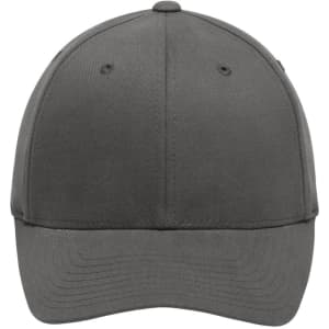 A grey Original Flexfit® Cap with a curved peak and a fitted design. It features branding on the side.
