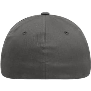 A grey Original Flexfit® Cap with a rounded crown and a button on top, featuring ventilation holes.