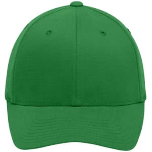 A green Original Flexfit® cap with a rounded crown and a curved brim. Features a branding logo.