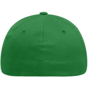 A green Original Flexfit® cap with a rounded crown and ventilation holes, featuring a logo on the side.