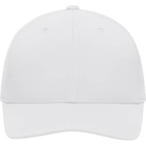 A white High Performance Flexfit® Cap with a structured design and a logo on the front.
