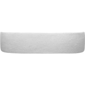 A white sport sunvisor with a textured surface and an embedded logo.