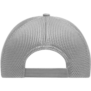 A grey six-panel air mesh cap featuring a ventilated design and an adjustable back strap.