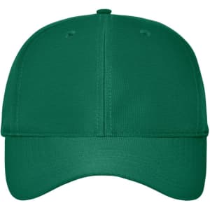 A green 6-panel workwear cap with a rounded peak. It features ventilation holes and has a logo.