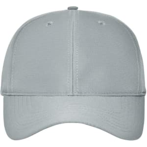 A grey 6-panel workwear cap featuring a solid design and a logo on the front.