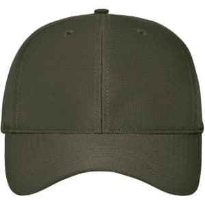 A 6-panel workwear cap in olive green featuring a solid design and a logo on the front.