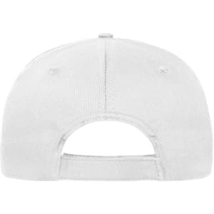 A grey 6-panel cap made from organic cotton, featuring an adjustable strap at the back and a logo.