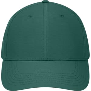 A green 6 Panel Workwear Cap with a structured design and a logo on the front.