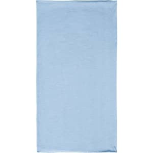 A light blue polyester bandanna with a simple design. It has a logo in the corner.
