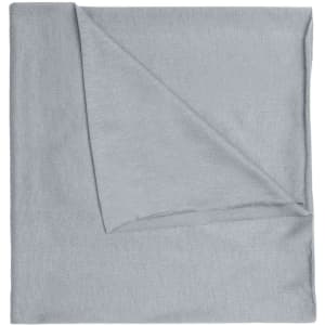 A light grey bandanna made from polyester, with a smooth texture and an overlapping folded corner.
