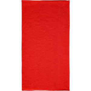 A bright red Economic X-Tube Polyester bandanna, featuring a simple design, suitable for headwear.