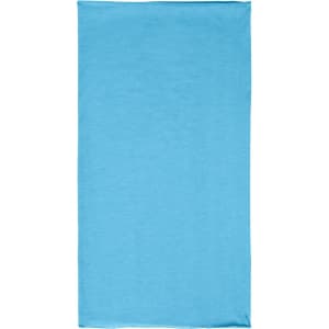 A blue polyester bandanna featuring a simple and smooth design, suitable for various headwear applications.