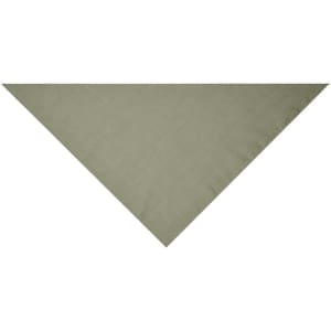 A triangular scarf in a soft olive green shade, featuring a plain texture and a simple design.