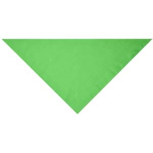 A triangular scarf in vibrant green, featuring a simple design and no visible branding or logos.