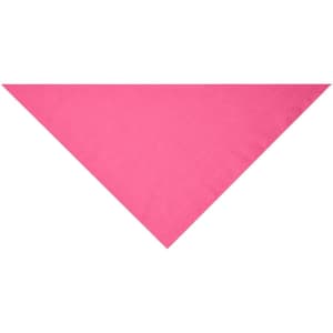 A triangular scarf in a vibrant pink colour, featuring a simple design and no visible branding.