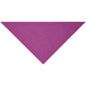 A triangular scarf in vibrant purple, featuring a smooth texture and a simple design. It includes a logo.