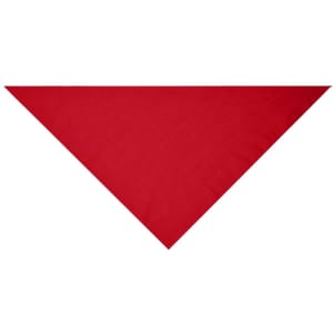 A triangular scarf in a vibrant shade of red, featuring a simple design without any logos or branding.