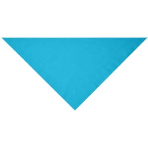A triangular scarf in a vibrant turquoise colour, featuring a simple design with no visible branding.