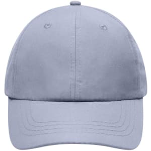 A light grey cap with a curved brim, featuring a logo on the front and ventilation holes on the sides.