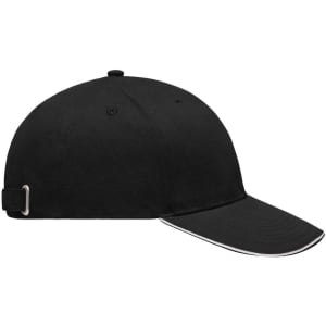 A black Light Brushed Sandwich Cap with a curved brim and an adjustable strap at the back.