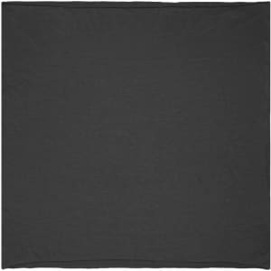 A dark grey loop scarf with a simple design, made from soft fabric, suitable as a clothing accessory.