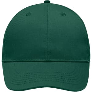 A green 6 Panel Workwear Cap featuring a solid design and a logo on the front.