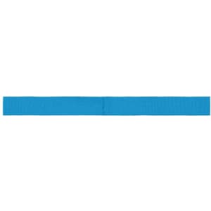 A blue ribbon for promotional use, featuring a smooth fabric texture and a plain design.