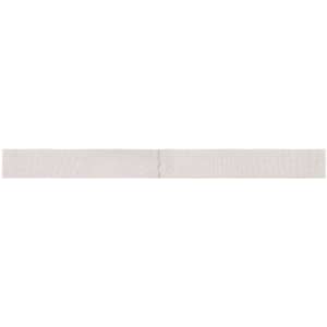 A promotional ribbon for hats in a light grey colour, featuring a simple design and a logo.