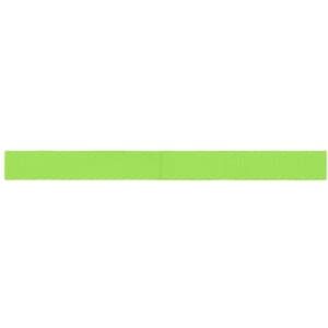 A vibrant green promotional ribbon, suitable for hats, featuring a logo or branding element.