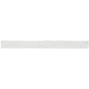 A white ribbon laid flat, featuring a subtle texture, suitable for promotional use. It has a branding logo.