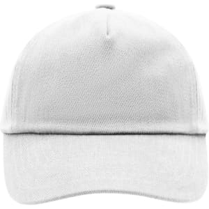 A light grey five-panel cap with a curved visor and a logo on the front.