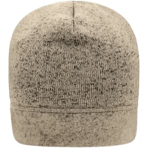 A knitted fleece workwear beanie in a light grey hue, featuring a snug fit and a simple design.