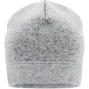 A knitted fleece workwear beanie in a grey melange colour, featuring a simple design and fitted style.