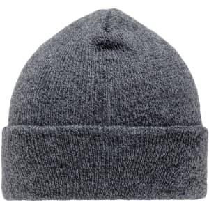 A Melange Beanie in dark grey, featuring a simple design with a folded brim and a textured finish.