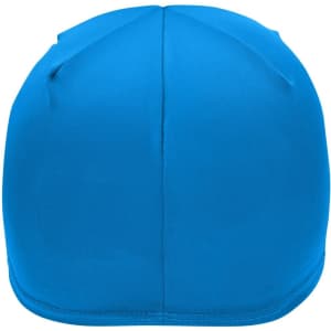A running beanie in vibrant blue, featuring a smooth design and a small logo on the side.