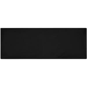 A running headband in solid black, featuring a logo, suitable for sports activities.