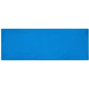 A blue running headband with a smooth texture. The product features a logo.