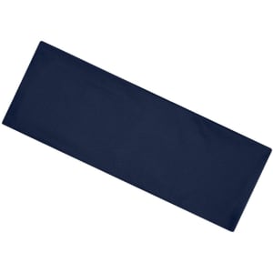 A navy running headband with a smooth, stretchy fabric and an integrated logo.