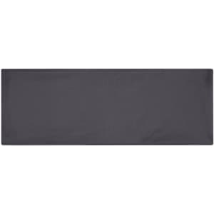 A running headband in dark grey with a smooth fabric texture and a small logo on one side.
