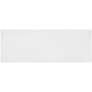 A white running headband featuring a logo, ideal for sports activities.