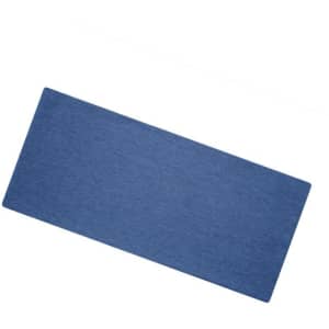 A blue Bio Cotton headband with a textured finish, featuring a logo.