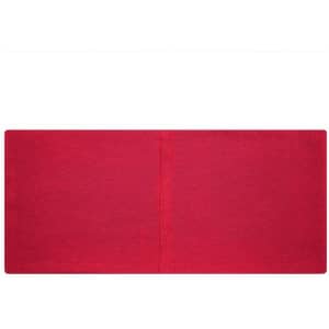 A red bio cotton headband displayed flat, featuring a simple design and a consistent texture.